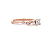 14k Rose Gold 0.47 ctw Curved Diamond Engagement Ring
