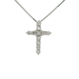 14k White Gold 0.25 ctw Cross Diamond Pendant