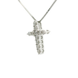 14k White Gold 0.25 ctw Cross Diamond Pendant