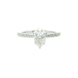 14k White Gold 1.34 ctw Solitaire Diamond Engagement Ring