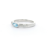 14k White Gold 0.30ctw Blue Topaz Geometric Women's Ring