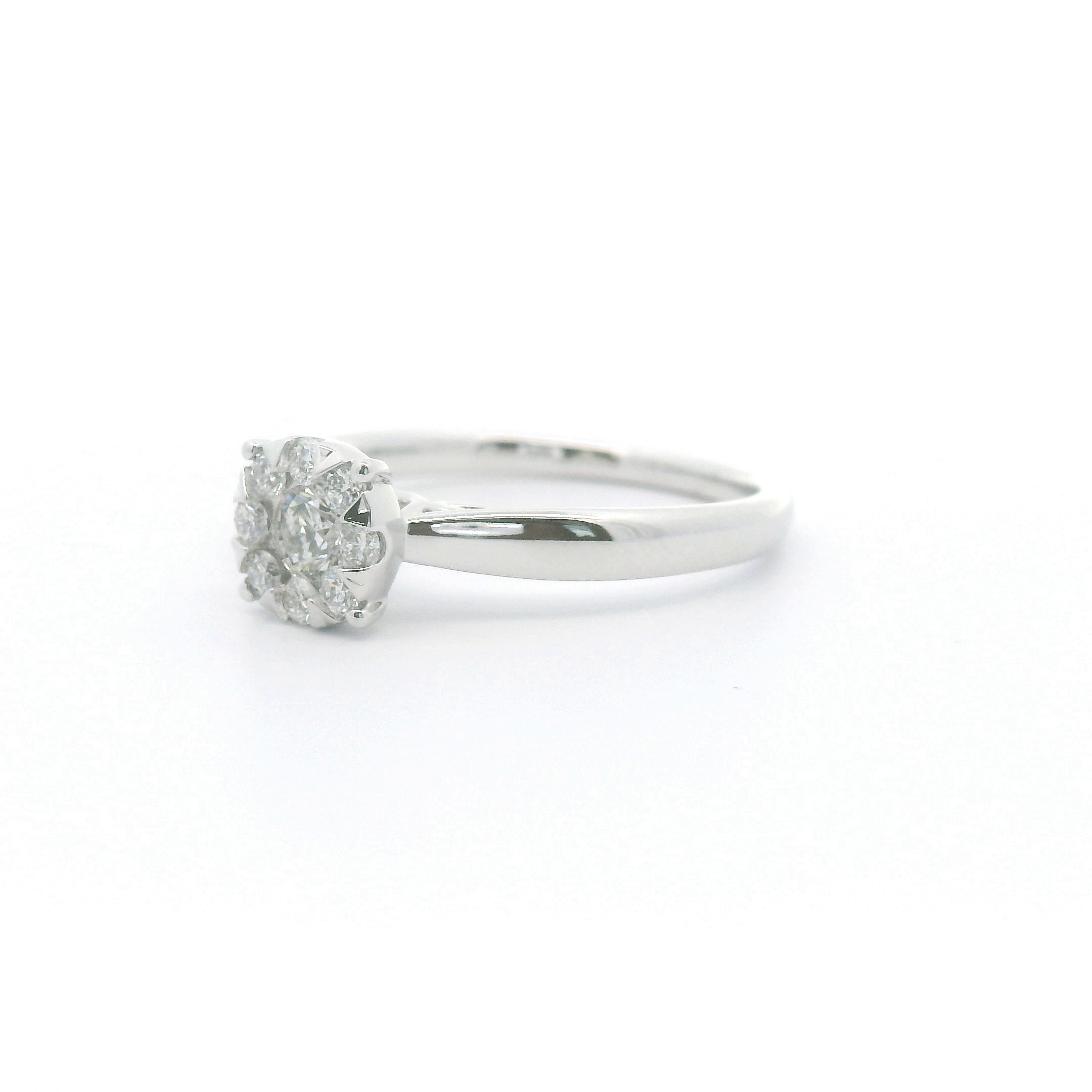 14k White Gold 0.33 ctw Multi-Stone Diamond Engagement Ring