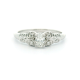 14k White Gold 0.29 ctw Vintage Inspired Diamond Engagement Ring