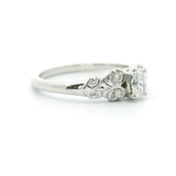 14k White Gold 0.29 ctw Vintage Inspired Diamond Engagement Ring