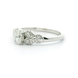 14k White Gold 0.29 ctw Vintage Inspired Diamond Engagement Ring