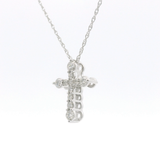 14k White Gold 0.25 ctw Cross Diamond Necklace