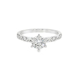 14k White Gold 0.79 ctw Curved Diamond Engagement Ring
