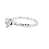 14k White Gold 0.79 ctw Curved Diamond Engagement Ring