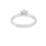 14k White Gold 0.79 ctw Curved Diamond Engagement Ring