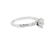 14k White Gold 0.79 ctw Curved Diamond Engagement Ring