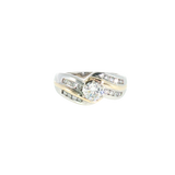 14k Two-tone 0.75 ctw Curved Diamond Engagement Ring