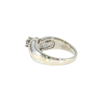14k Two-tone 0.75 ctw Curved Diamond Engagement Ring