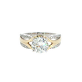 14k Two-tone 1.95 ctw Free Form Diamond Engagement Ring