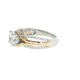 14k Two-tone 1.95 ctw Free Form Diamond Engagement Ring