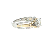 14k Two-tone 1.95 ctw Free Form Diamond Engagement Ring