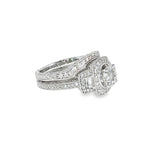 14k White Gold 0.95 ctw Multi-Stone Diamond Engagement Ring