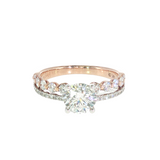 14k Rose Gold 1.58 ctw Modern Diamond Engagement Ring