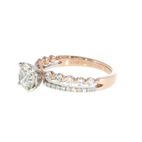 14k Rose Gold 1.58 ctw Modern Diamond Engagement Ring