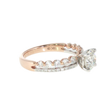 14k Rose Gold 1.58 ctw Modern Diamond Engagement Ring