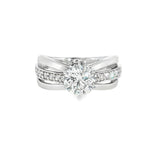 14k White Gold 1.82 ctw Modern Diamond Engagement Ring