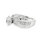 14k White Gold 1.82 ctw Modern Diamond Engagement Ring