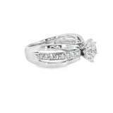 14k White Gold 1.82 ctw Modern Diamond Engagement Ring