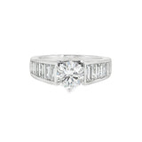 14k White Gold 2.42 ctw Cathedral Diamond Engagement Ring