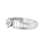 14k White Gold 2.42 ctw Cathedral Diamond Engagement Ring