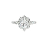 14k White Gold 1.85 ctw Vintage Inspired Diamond Engagement Ring