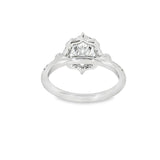 14k White Gold 1.85 ctw Vintage Inspired Diamond Engagement Ring