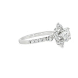 14k White Gold 1.85 ctw Vintage Inspired Diamond Engagement Ring