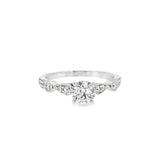14k White Gold 0.91 ctw Vintage Inspired Diamond Engagement Ring