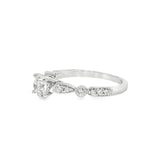 14k White Gold 0.91 ctw Vintage Inspired Diamond Engagement Ring
