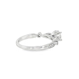 14k White Gold 0.91 ctw Vintage Inspired Diamond Engagement Ring