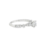 14k White Gold 0.91 ctw Vintage Inspired Diamond Engagement Ring