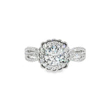14k White Gold 1.25 ctw Nature Inspired Diamond Engagement Ring