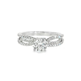14k White Gold 1.16 ctw Free Form Diamond Engagement Ring