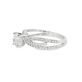 14k White Gold 1.16 ctw Free Form Diamond Engagement Ring