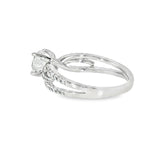 14k White Gold 1.16 ctw Free Form Diamond Engagement Ring