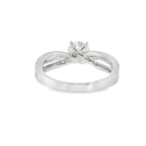 14k White Gold 1.16 ctw Free Form Diamond Engagement Ring