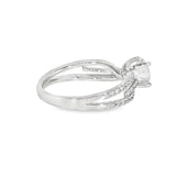 14k White Gold 1.16 ctw Free Form Diamond Engagement Ring
