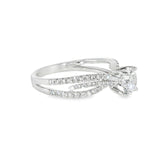 14k White Gold 1.16 ctw Free Form Diamond Engagement Ring