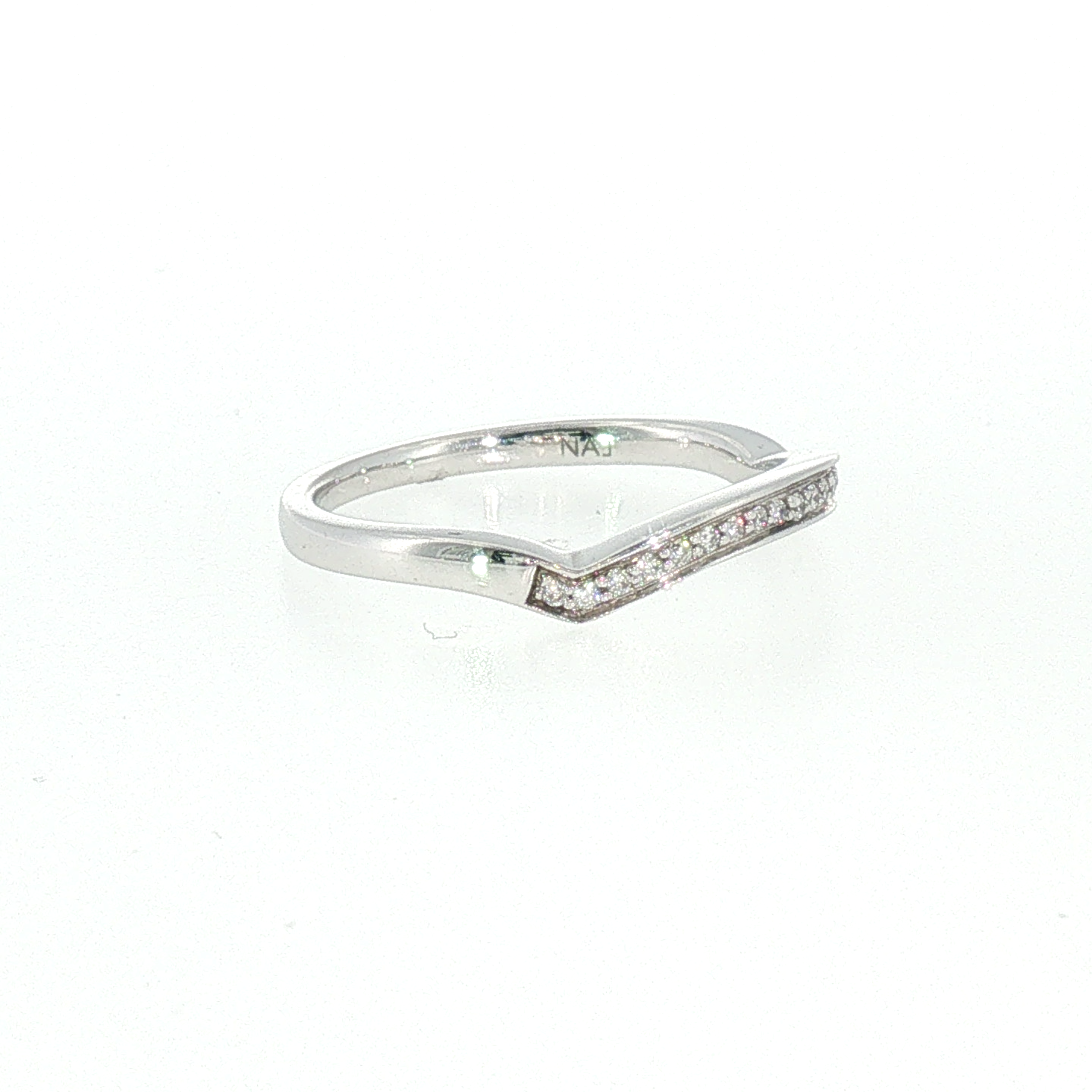 14k White Gold 0.10 ctw Band Women's Diamond Wedding Band
