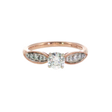14k Rose Gold 0.62 ctw Vintage Inspired Diamond Engagement Ring