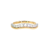 14k Two-tone 0.3 ctw Curved Women's Diamond Wedding Band