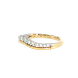 14k Two-tone 0.3 ctw Curved Women's Diamond Wedding Band