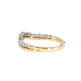 14k Two-tone 0.3 ctw Curved Women's Diamond Wedding Band