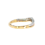 14k Two-tone 0.3 ctw Curved Women's Diamond Wedding Band