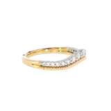 14k Two-tone 0.3 ctw Curved Women's Diamond Wedding Band
