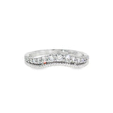 14k White Gold 0.30 ctw Curved Women's Diamond Wedding Band